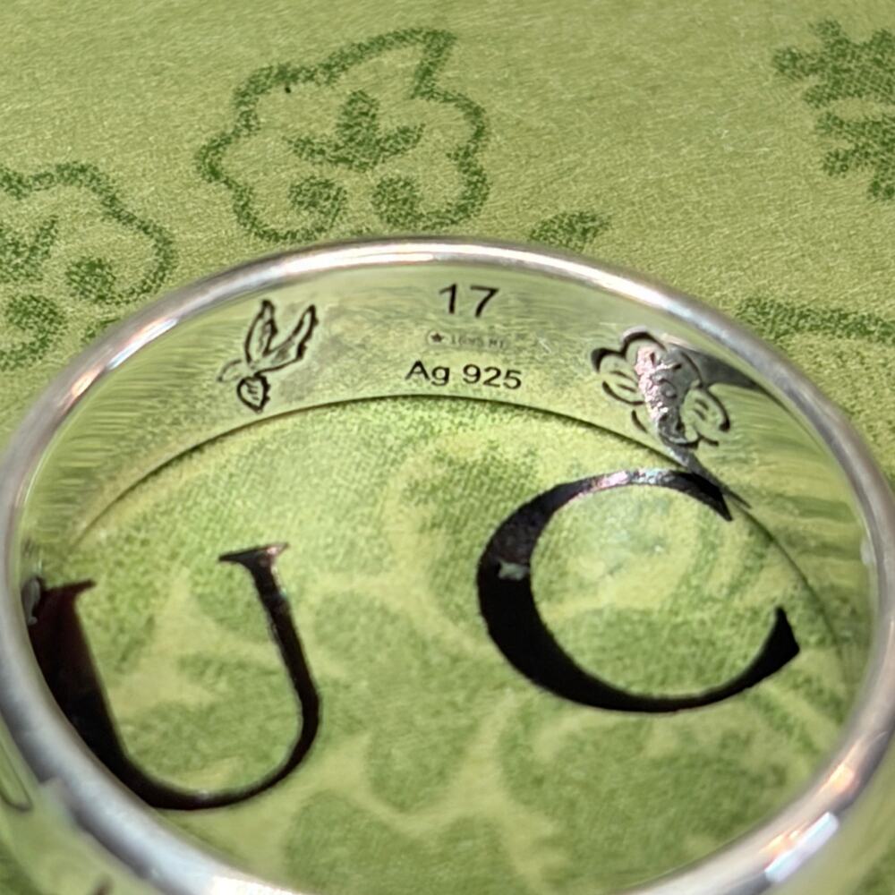 Gucci Blind for Love Sterling Silver Band Ring Italian Sz 17- US 8 New w/Box - Picture 5 of 9